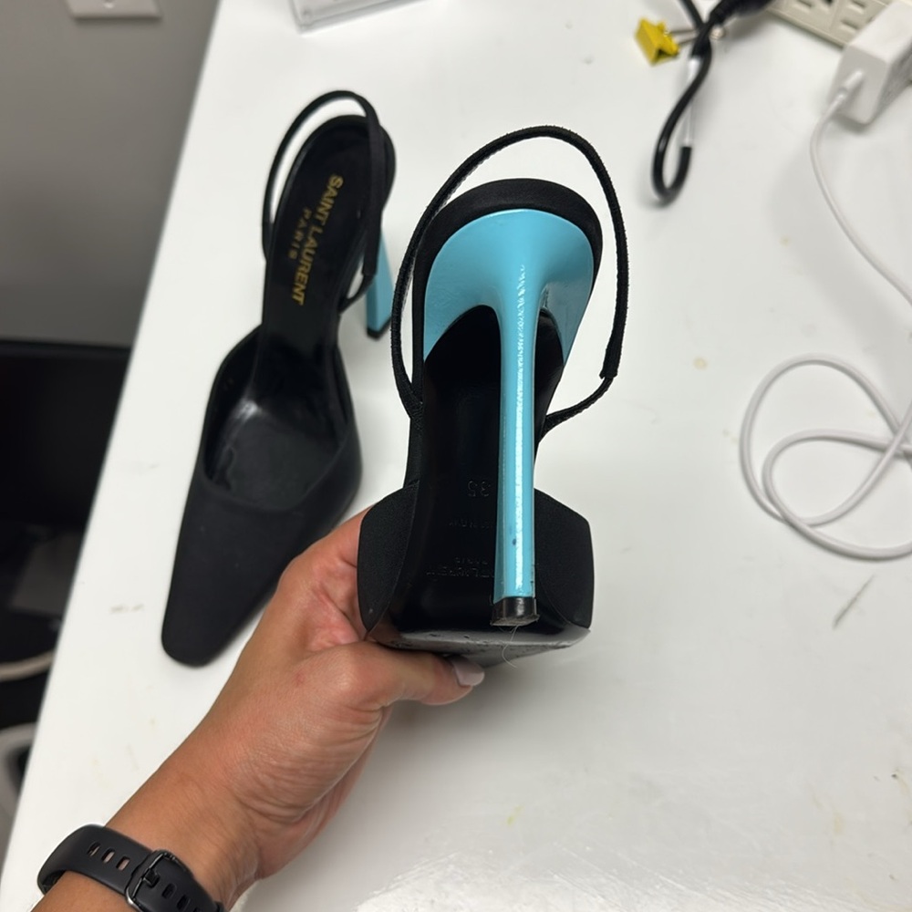 saint laurent pump turquoise heel size 35 - Picture 4 of 5